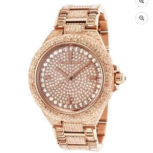 Michael Kors Women's Camile Crystal Rose-Tone Stainless Watch